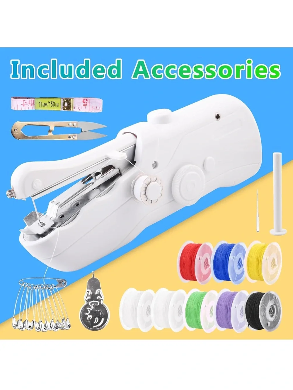 Portable Handheld Sewing Machine Kit Travel Quick Fix Sew Machine for Beginners